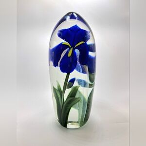 Authentic And Signed Orient & Flume Iris Glass Art